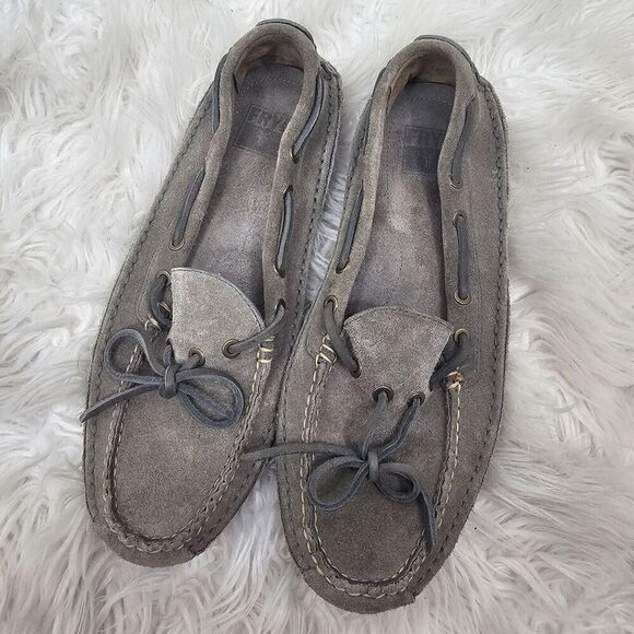 Frye Mason Tie Boat Shoe All Leather Men's Size 11.5 Gray - Picture 1 of 8
